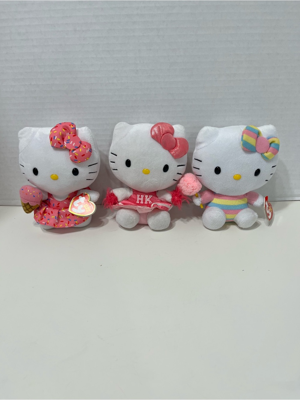 HELLO KITTY TY ice cream cotton candy and cheerleader plush lot